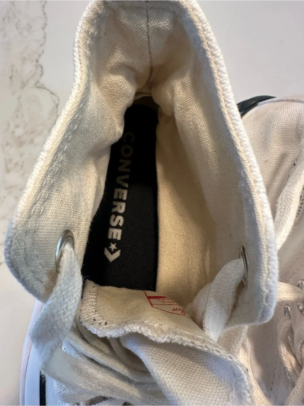 Converse White High-Top Platform Sneakers with Brown/Black Outsole
